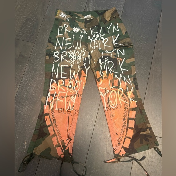 Snow Milk Pants - This one of a kind piece of upcycled clothing by Doodie founder of Snow Milk